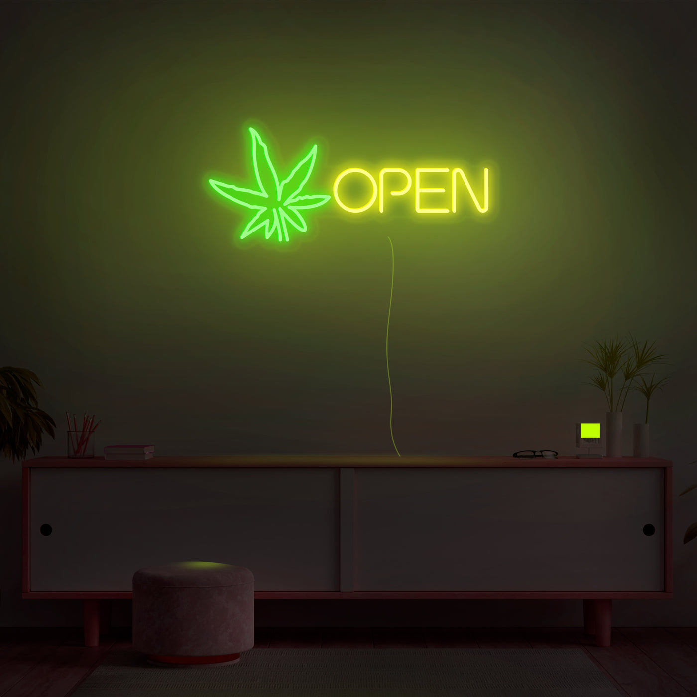 'Open Leaf' Neon Sign