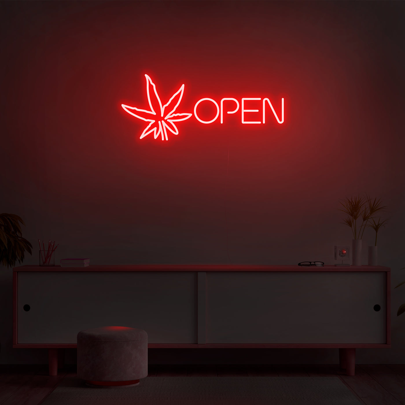 'Open Leaf' Neon Sign