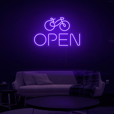 'Open' Bicycle Neon Sign