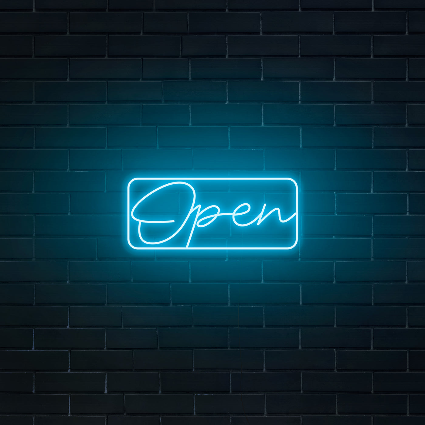 Script Bordered 'Open' Neon Sign - Nuwave Neon