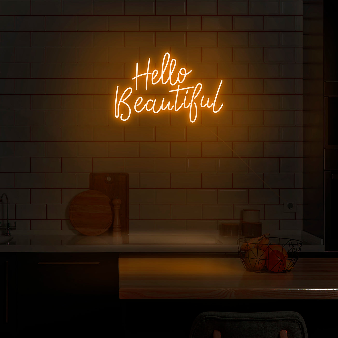 'Hello Beautiful' Neon Sign - Nuwave Neon