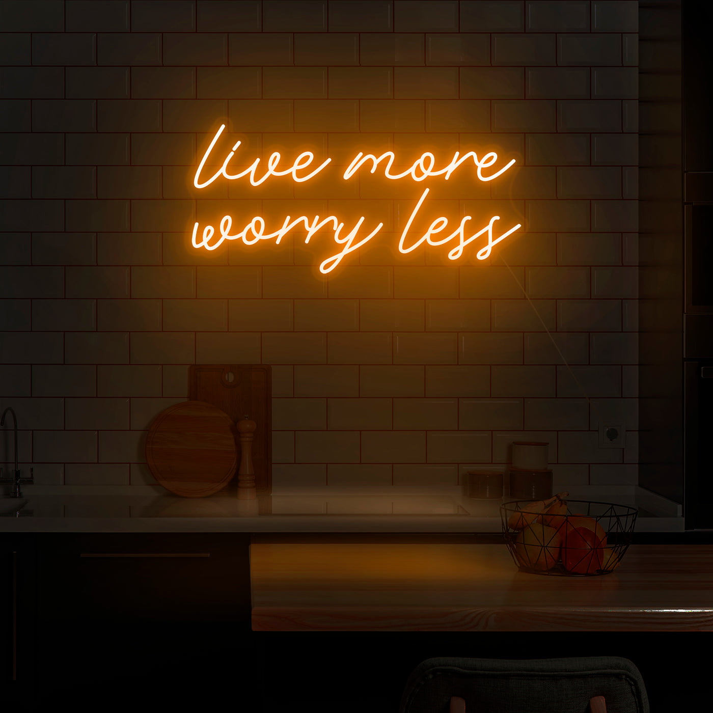 'Live More Worry Less' Neon Sign - Nuwave Neon