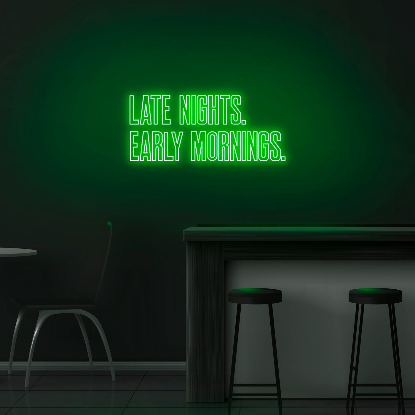 'Late Nights Early Mornings' Neon Sign - Nuwave Neon