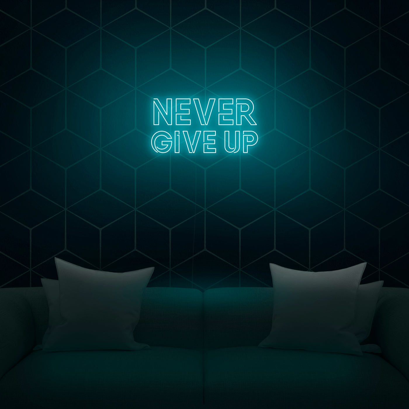 'Never Give Up' Neon Sign - Nuwave Neon