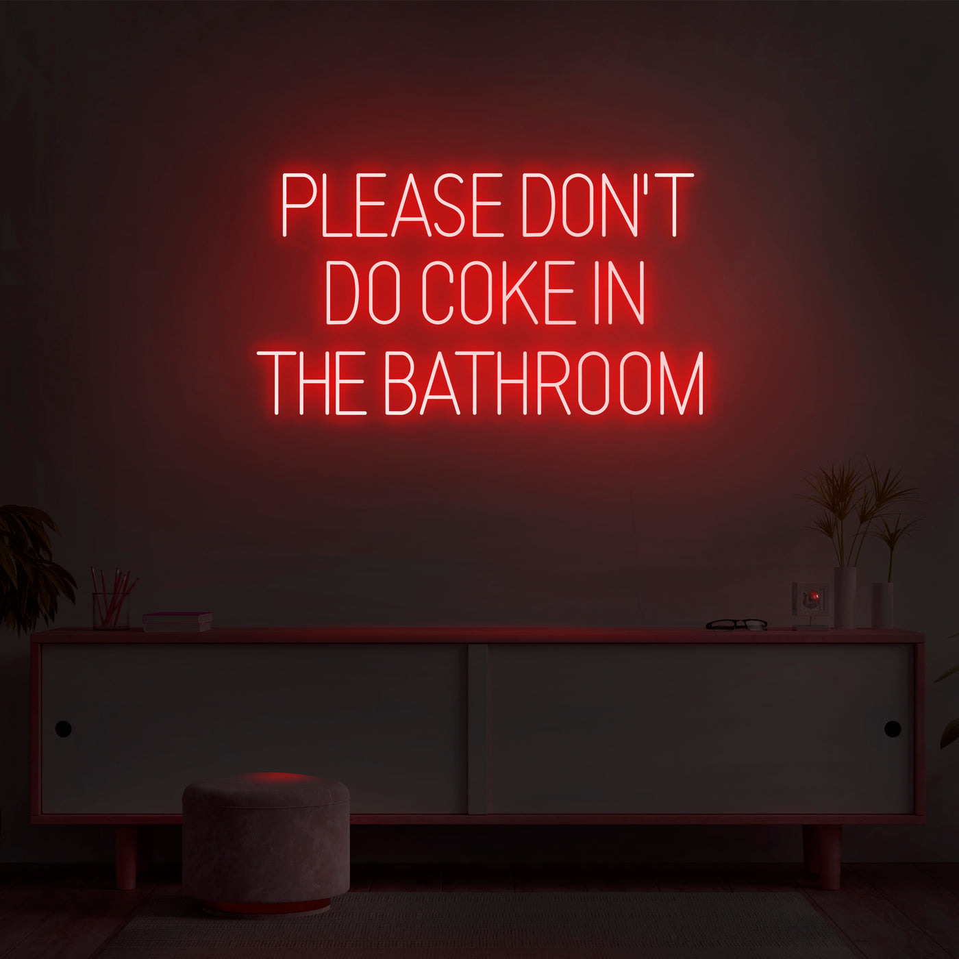 'Please Don't Do Coke In The Bathroom' Neon Sign - Nuwave Neon